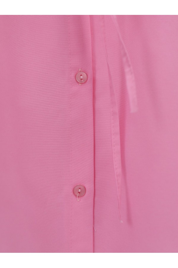 Bolero Detailed Tied Waist Slit Shirt -Pink
