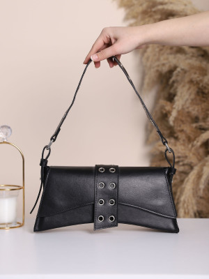 مقبض حقيبة الرغيف الفرنسي غير المتماثلة العيينة -أسود لامع