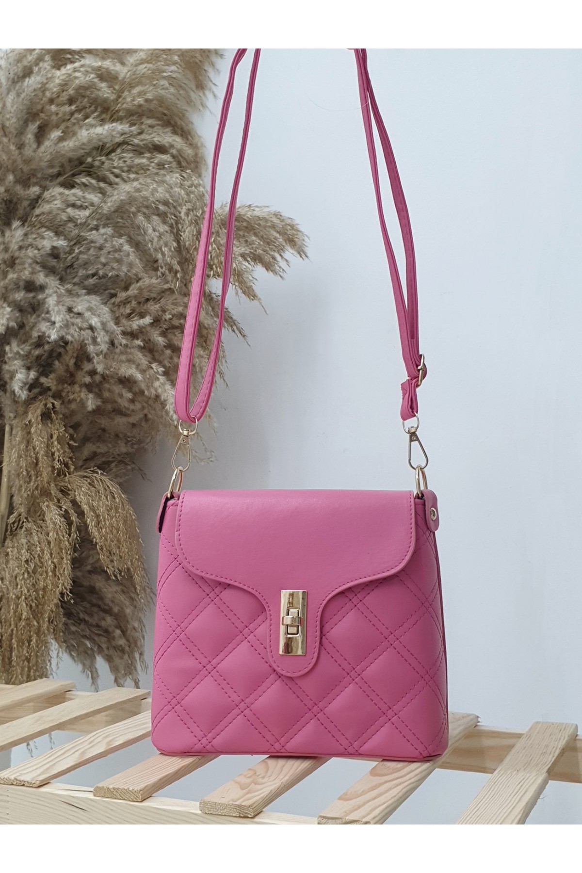 Ziplock Bag with Handle and Strap -Pink