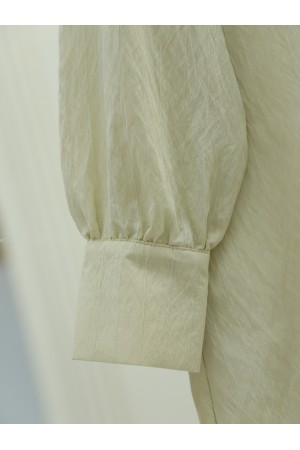 Classic Collar Button-Down Oval Cut Shirt -Stone