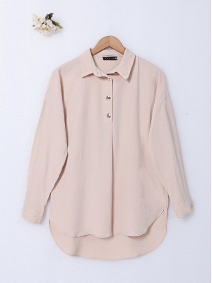 Patı Çıtçıtlı Polo Yaka Ayrobin Takım -Bej