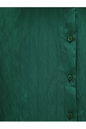 Classic Collar Button-Down Oval Cut Shirt -Green