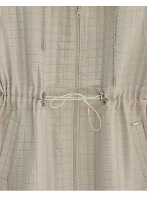 Yakası Bağcıklı Beli Lastikli Cepli Kapitone Yelek -Taş