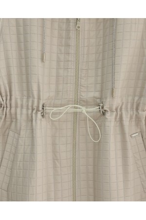 Yakası Bağcıklı Beli Lastikli Cepli Kapitone Yelek -Taş