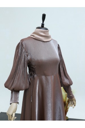 Yanları Bağlamalı Balon Kol Jakarlı Abiye -G.Kurusu