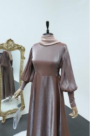 Yanları Bağlamalı Balon Kol Jakarlı Abiye -G.Kurusu