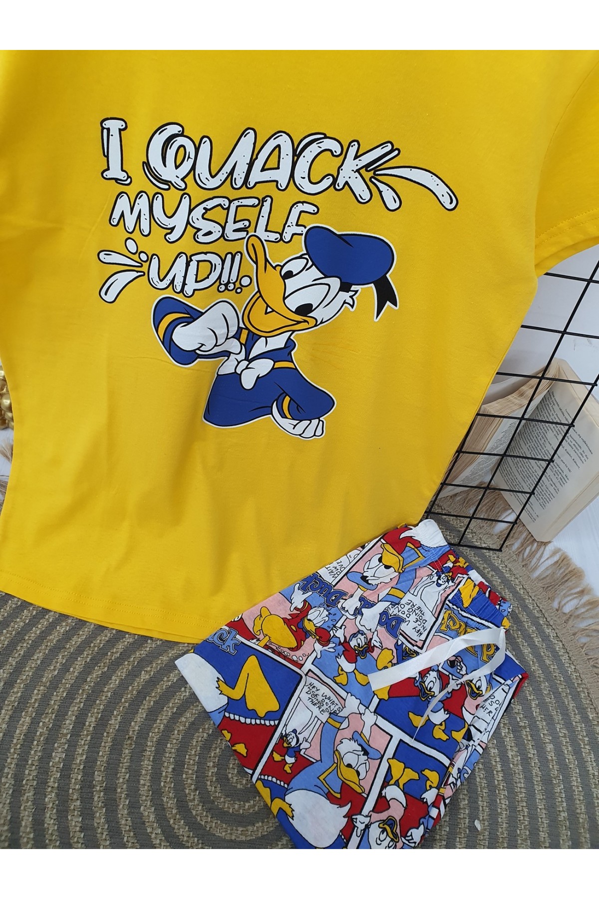 Donald Duck Printed Pajamas -Yellow