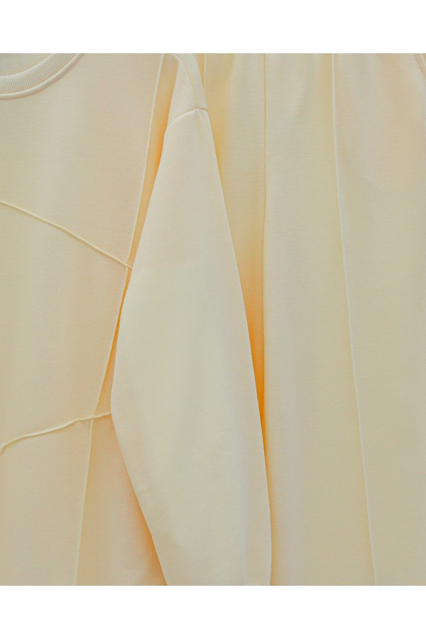 Combed Cotton Suit with Two-String Grass Trousers - Beige