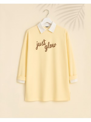 Printed Combed Cotton Sweat  -Cream color