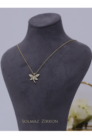 Modeli Yusufcuk Motifli Solmayan Zirkon Kolye -Altın