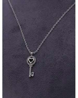 قلادة نموذج القلب -فضة