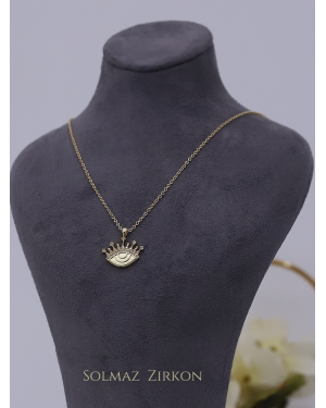 قلادة شكل العين المتوجة -الذهب