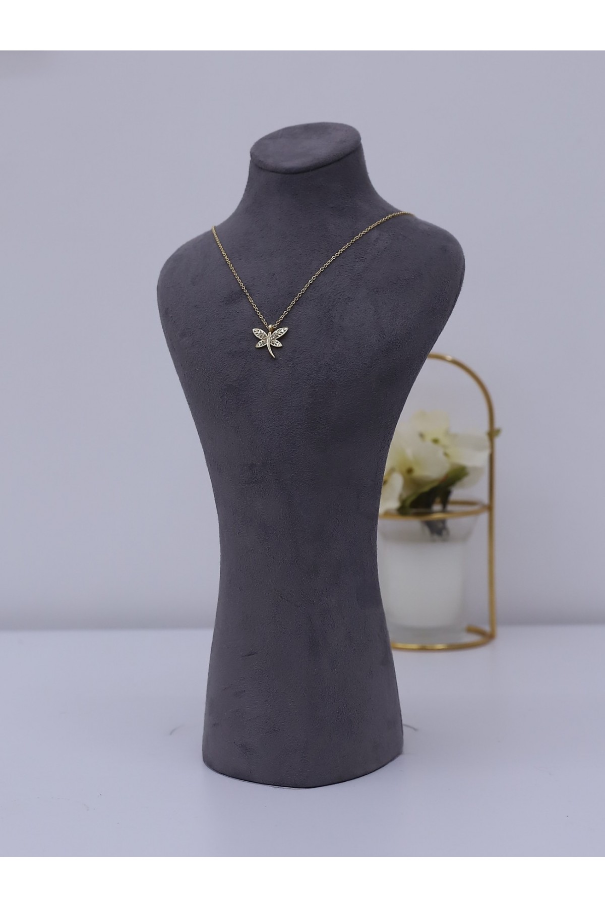 Modeli Yusufcuk Motifli Solmayan Zirkon Kolye -Altın