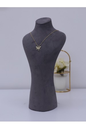 Modeli Yusufcuk Motifli Solmayan Zirkon Kolye -Altın