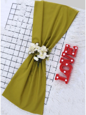 Plain Cotton Shawl     -Oil Green