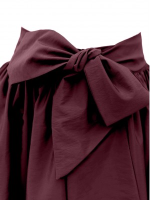 Piliseli Kemerli Paraşüt Etek   -Bordo