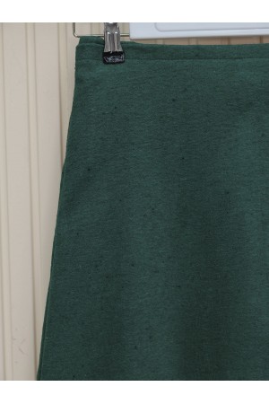 Elastic Waist Thin Piping Cashmere Skirt -Emerald