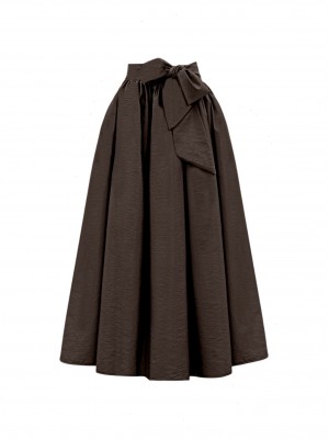 Piliseli Kemerli Paraşüt Etek   -K. Kahve