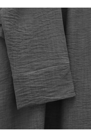 Linen Suit with Elastic Waist and Lace -Anthracite