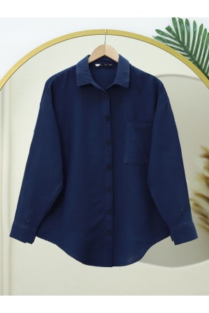 Eteği Oval Kesim Müslin Gömlek -Laci