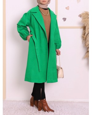 Balloon Sleeve Arched Cap -Green