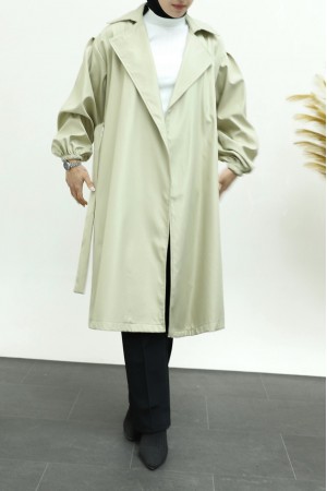 Düğmesiz Kemerli Standart Bonding Kap  -Bej