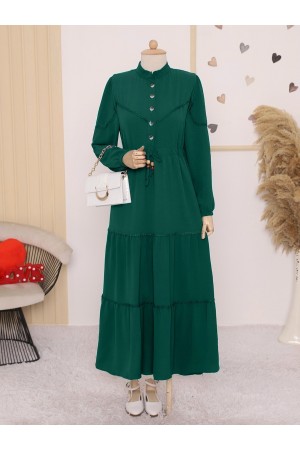 Half Buttoned Lace     -Emerald