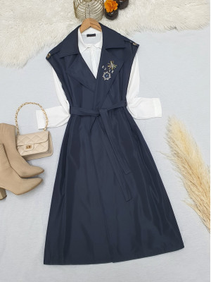 Taşlı Borş Detaylı Bonding Yelek -Laci