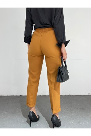  Waist Elastic Pants         -بني كاشف