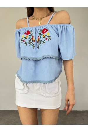 تي شيرت جبر مطرز روز -ريشي