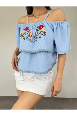 تي شيرت جبر مطرز روز -ريشي