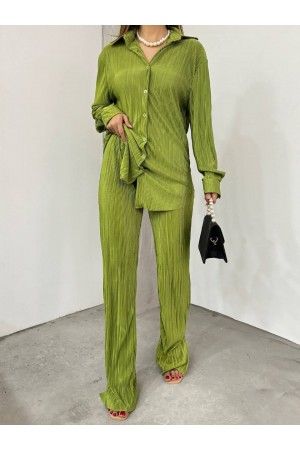 Double Suit with Pleat Shirt -PHOSPHORUS GREEN