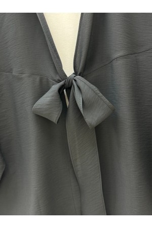 كيمونو صيفي مربوط من الأمام -أسود