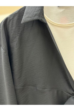 كيمونو صيفي مربوط من الأمام -أسود