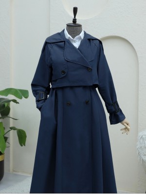 Eteği Pliseli Bolerolu Kemerli Trençkot  -Laci