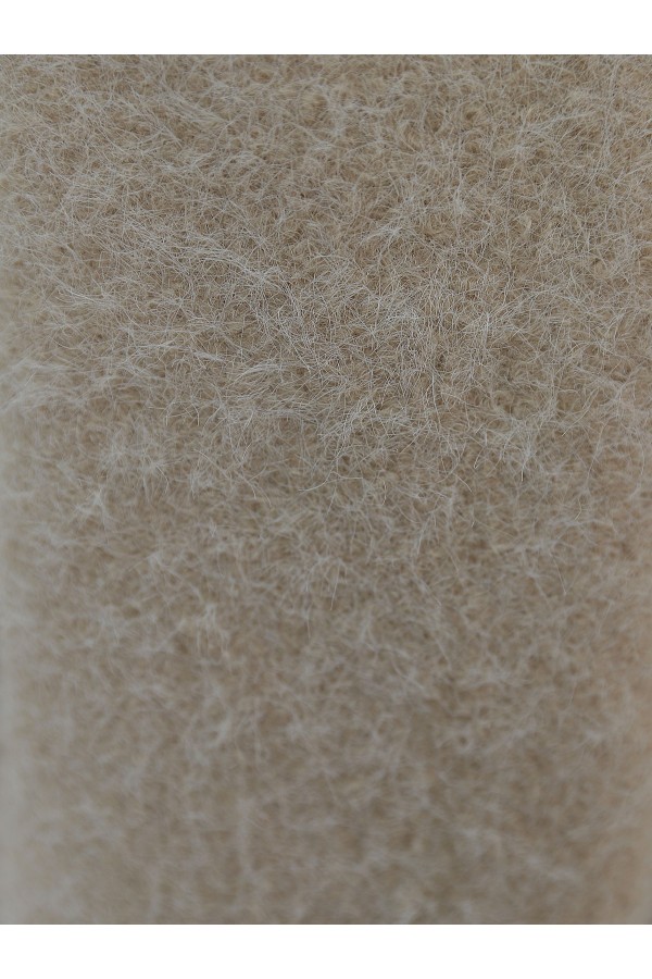 Shawl Collar Lined Pocket Boucle Jacket - Beige