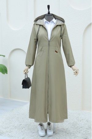 Bondit Trench Coat with Bag Pockets -Mink color