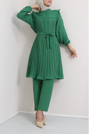 Robadan Pileli Belden Bağlamalı İkili Takım -Yeşil