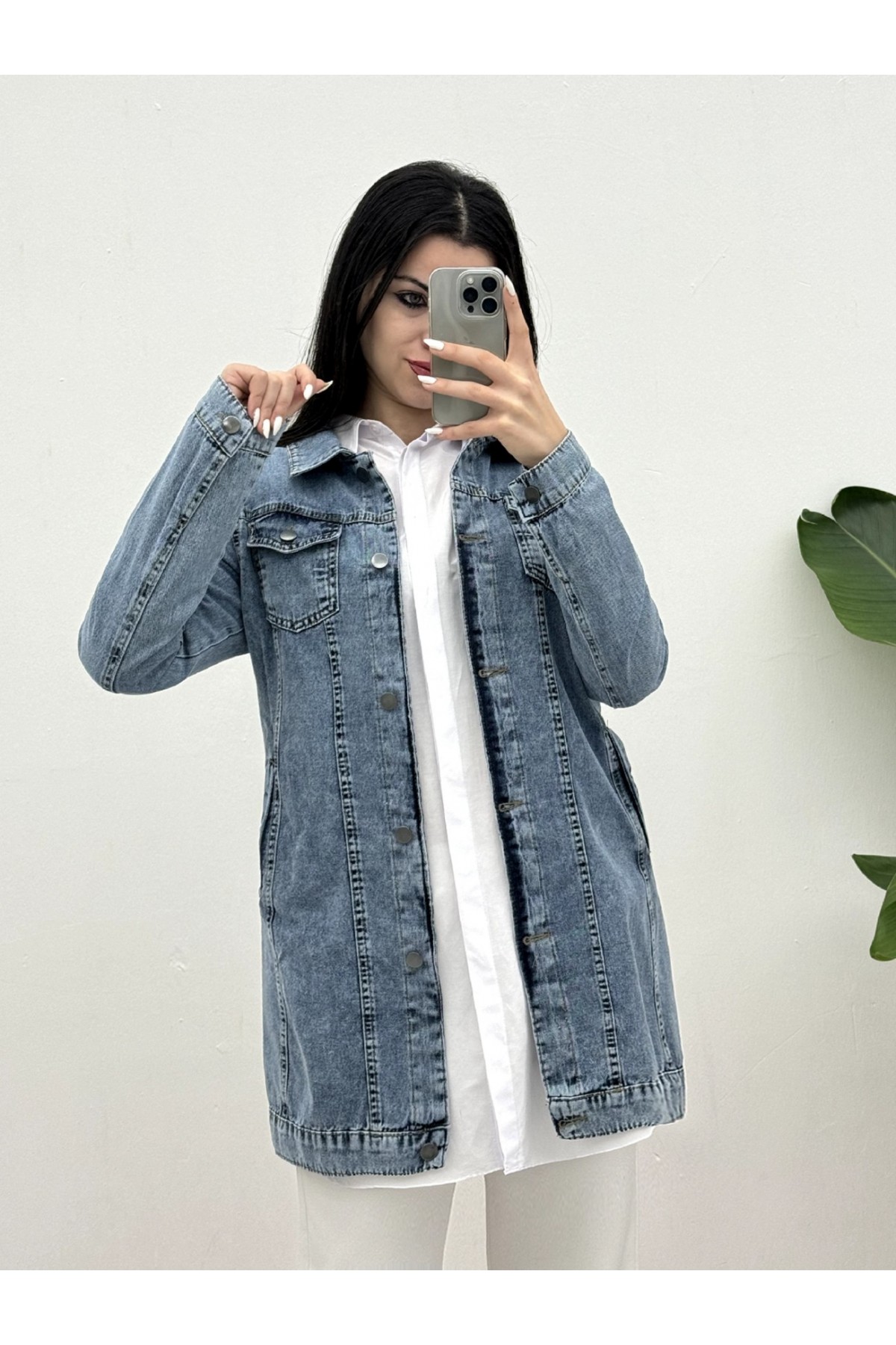 Random wash Denim jacket with Pocket Detail -Ice Blue