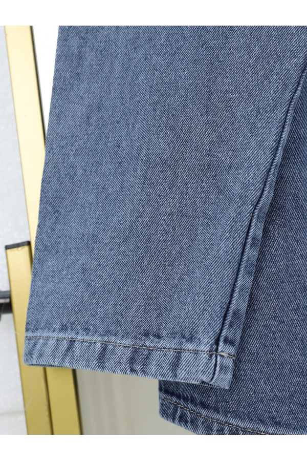 Bol Paça Pantolonlu Önü Bağlamalı Kot Kimono Takım -Buz Mavi