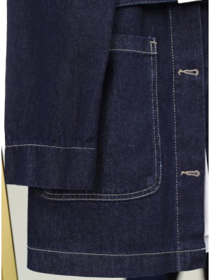 Beli Kemerli Önü Düğmeli Cepli Kot Takım  -K.Laci