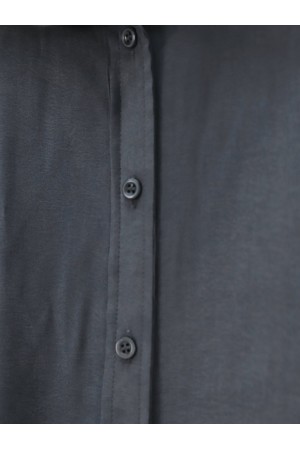 Oval Cut Tencel Cupra Shirt -Smoked 