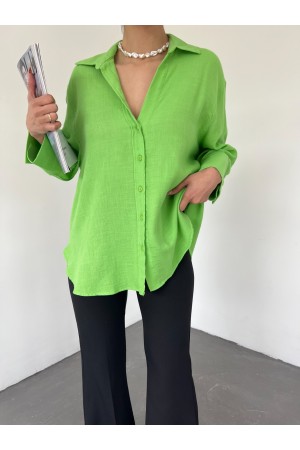 Fakir Kol Yırtmaçlı Arkası Uzun Gömlek -A.Yeşil