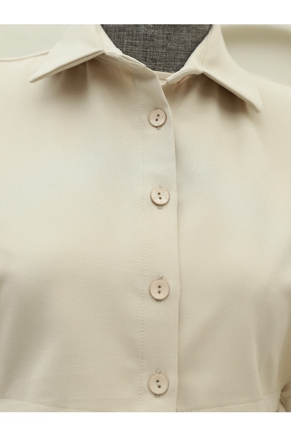 Dress Set with Shirt Detail on Top  -Light Mink