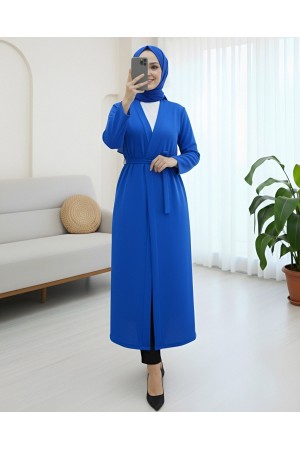 Önü Çift Bağlamalı Uzun Kap -Saks