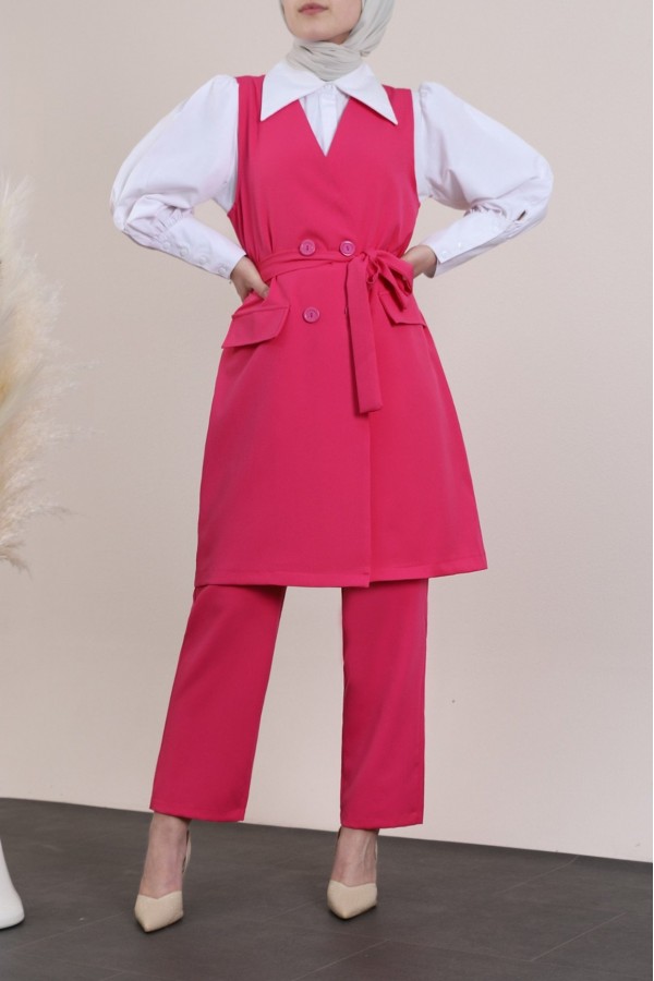 Yeleki Pantolon Takım -Pembe