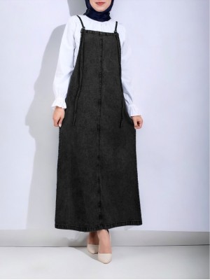 Thin Strap Denim Gilet   -Smoked 