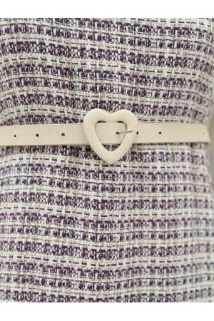 جيليه تويد برقبة على شكل حرف V   -لون الخوخ