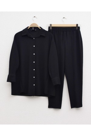 Fitilli Gömlekli Takım -Siyah