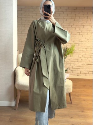 Long Kimono with Side Tie Pockets -Camouflage